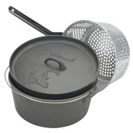 Bayou Classic 7460 Dutch Oven with Basket, 8.5 qt Capacity, Cast Iron, 12-3/4 in Dia
