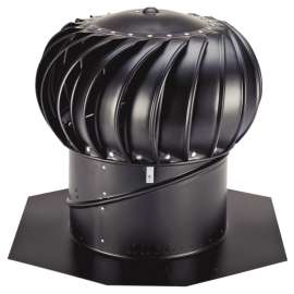 LOMANCO Whirlybird BIB12B Turbine Ventilator, 12 in Dia Throat, Aluminum, Black