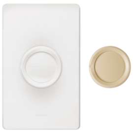 Lutron D-603PH-DK Rotary Dimmer, 120 V, 600 W, Halogen, Incandescent Lamp, 3-Way, Ivory/White