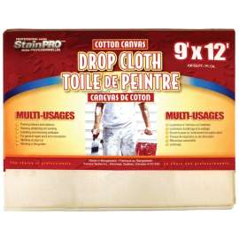 Fonora Textile 755 Drop Cloth, 12 ft L, 9 ft W, 100% Cotton Canvas