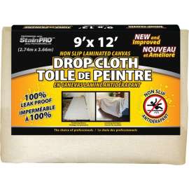 Fonora Textile StainPRO Professional 9755 Drop Cloth, 9 ft L, 12 ft W, Canvas/Polypropylene, Natural