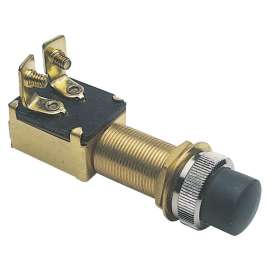CALTERM 45110 Starter Switch, 15 A, 12 VDC, SPST, Screw Terminal, Brass Housing Material, Black/Brown