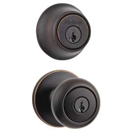 Kwikset 690CV 11P CP K6 Knob Lockset, 3 Grade, Keyed Key, Venetian Bronze, 2-3/8 x 2-3/4 in Backset, K6 Keyway