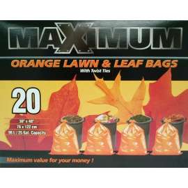 Maximum 26420 Garbage Bag, 98 L, LLDPE, Orange