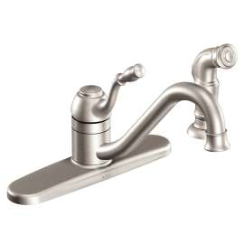 Moen Lindley Series CA87009SRS Kitchen Faucet, 1.5 gpm, 1-Faucet Handle, Stainless Steel, Stainless Steel, Lever Handle