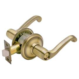 Schlage Flair Series F40 FLA 609 Privacy Lever, Antique Brass