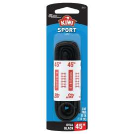 Kiwi 70433 Shoelaces, Round, Black, 45 in L