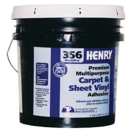 HENRY 356C MultiPro 12075 Carpet and Sheet Adhesive, Paste, Mild, Pale Yellow, 4 gal Pail