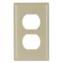 Eaton Wiring Devices 2132V-BOX Standard-Size Duplex Receptacle Wallplate, 1-Gang, Thermoset, Ivory