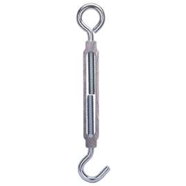 ProSource LR340 Turnbuckle, 1/2 in Thread, Hook, Eye, 17 in L Take-Up, Aluminum