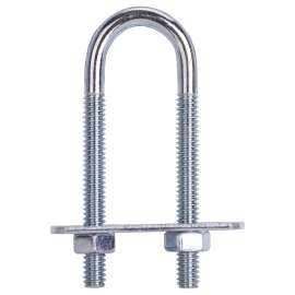 ProSource LR341 U-Bolt, 1/4 in Thread, 2 in L Thread, Steel, Zinc