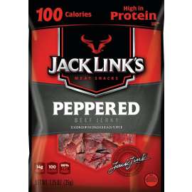 Jack Link's 10000008421 Beef Jerky, Peppered Flavor, 1.25 oz Pouch