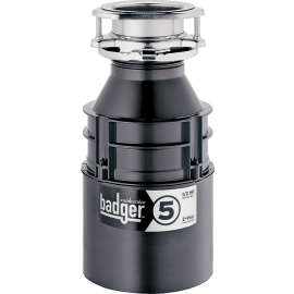 InSinkErator Badger Series 78578-ISE Garbage Disposal, 26 oz Grinding Chamber, 0.5 hp Motor, 120 V, Stainless Steel