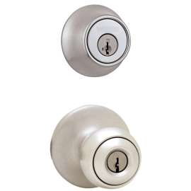 Weiser GACS7451 F15 SMT Deadbolt and Entry Handle Combo, 3 Grade, Satin Nickel, 2-3/8 to 2-3/4 in Backset, K4 Keyway