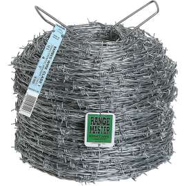 Rangemaster Commercial Class 7125 Barbed Wire, 1320 ft L, 12-3/4 Gauge, 5 in Points Spacing, Zinc