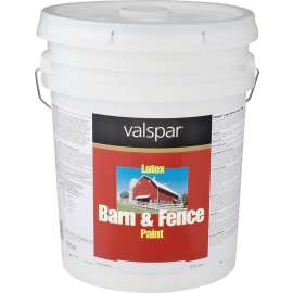 Valspar 018.3125-70.008 Barn and Fence Paint, White, 5 gal Pail