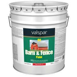 Valspar 2125-11 Oil Barn and Fence Paint, Gloss, Red, Liquid, 5 gal Pail