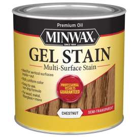 Minwax 260104444 Gel Stain, Chestnut, Liquid, 0.5 pt