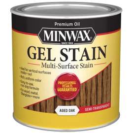 Minwax 260204444 Gel Stain, Aged Oak, Liquid, 0.5 pt