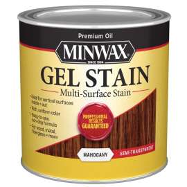 Minwax 260504444 Gel Stain, Mahogany, Liquid, 0.5 pt