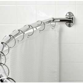 Zenna Home 35603SS06/35601SS Shower Rod, 60 to 72 in L Adjustable, 1 in Dia Rod, Aluminum, Chrome