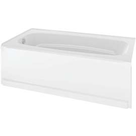 DELTA Classic 400 Series 40034L Shower Bathtub, 70 gal Capacity, 60 in L, 32-1/2 in W, 18 in H, Procrylic Acrylic, White