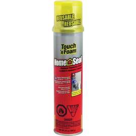 Touch 'n Foam Home Seal 4001140412 Minimum Expanding Sealant, Amber, 30 to 120 deg F, 20 oz Aerosol Can