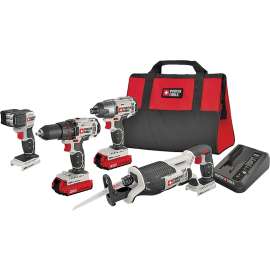 PORTER-CABLE PCCK615L4 Combination Kit, Battery Included, 20 V, 4-Tool, Lithium-Ion Battery