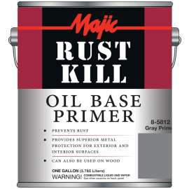 Majic Paints 8-5812-2 Rust-Preventative Primer, Matte, Gray, 1 qt, Pail