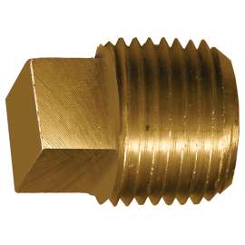 Fairview 109-CP Pipe Plug, 3/8 in, NPT, Square Head, Brass
