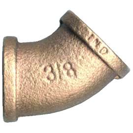 Fairview 105-BP Pipe Elbow, 1/4 in, FPT, 45 deg Angle, Brass, 200 psi Pressure