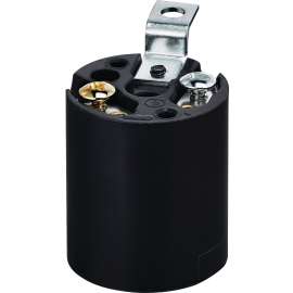 Leviton 3352-4 Lamp Holder, 250 V, 660 W, Phenolic Housing Material, Black