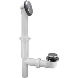Keeney 63W Bath Drain Assembly, Plastic, White, Chrome
