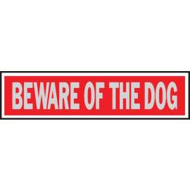 HY-KO 441 Princess Sign, Rectangular, BEWARE OF THE DOG, Silver Legend, Red Background, Aluminum