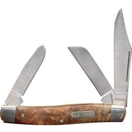 OLD TIMER 8OTW Folding Pocket Knife, 3 in L Blade, 7Cr17 High Carbon Stainless Steel Blade, 3-Blade