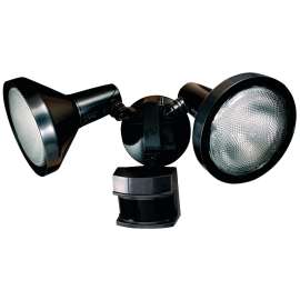 Heath Zenith Dualbrite Series HZ-5318-BZ Motion Activated Security Light, 120 V, 300 W, 2-Lamp, Halogen Lamp