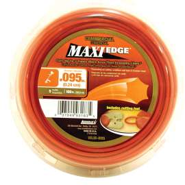 ARNOLD Maxi Edge WLM-H95 Trimmer Line, 0.095 in Dia, 100 ft L, Polymer, Orange