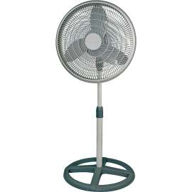Camair PF160 Oscillating Pedestal Fan, 120 deg Sweep, 16 in Dia Blade, 5-Blade, Black