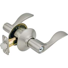 Schlage Accent Series F51A ACC 619 Entry Lever Lockset, Solid Brass, Satin Nickel