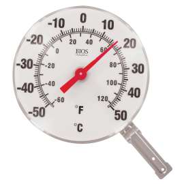 Thermor TR612 Thermometer, -60 to 120 deg F, Plastic Casing, White Casing