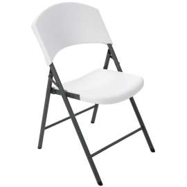 Lifetime Products 2810 Folding Chair, Steel Frame, Polyethylene Tabletop, Gray/White