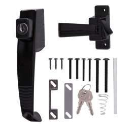 ProSource 47020-UK-PS Pushbutton Latch, Zinc, Black, 5/8 to 1-1/2 in Thick Door, 5/8 in Backset, 5-7/8 in Lever/Knob