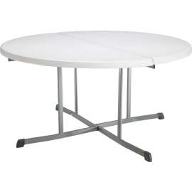 Lifetime Products 5402 Fold-in-Half Table, Steel Frame, Polyethylene Tabletop, Gray/White