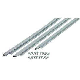 M-D 01073 Jamb Weatherstrip, 7/8 in W, 3/16 in Thick, 84 in L, Aluminum/Vinyl, Silver