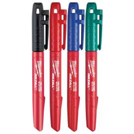 Milwaukee 48-22-3106 Marker Set, 1 mm Tip, Black/Blue/Green/Red, 5-1/2 in L