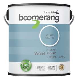 boomerang 5183 Series 5183-27L19 Interior Paint, Velvet Sheen, Azure, 1 gal, 40 sq-m Coverage Area