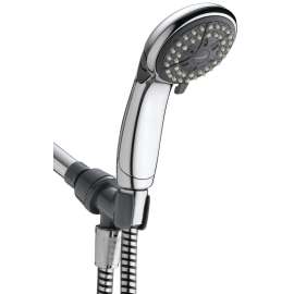 Waterpik EcoFlow Series VBE-453C Shower Head, 1.6 gpm, 4-Spray Function, Chrome, 60 in L Hose