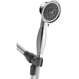Waterpik PowerSpray+ Series VAT343 Handheld Shower Head, 2.5 gpm, 3-Spray Function, Chrome, 5 ft L Hose