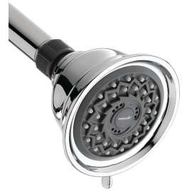 Waterpik PowerSpray Plus Series VAT-313C Shower Head, Round, 2.5 gpm, 3-Spray Function, Polished Chrome