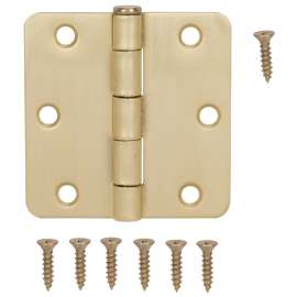 ProSource BH-BR01-PS Door Hinge, Steel, Satin Brass, Loose Pin, 180 deg Range of Motion, Screw Mounting